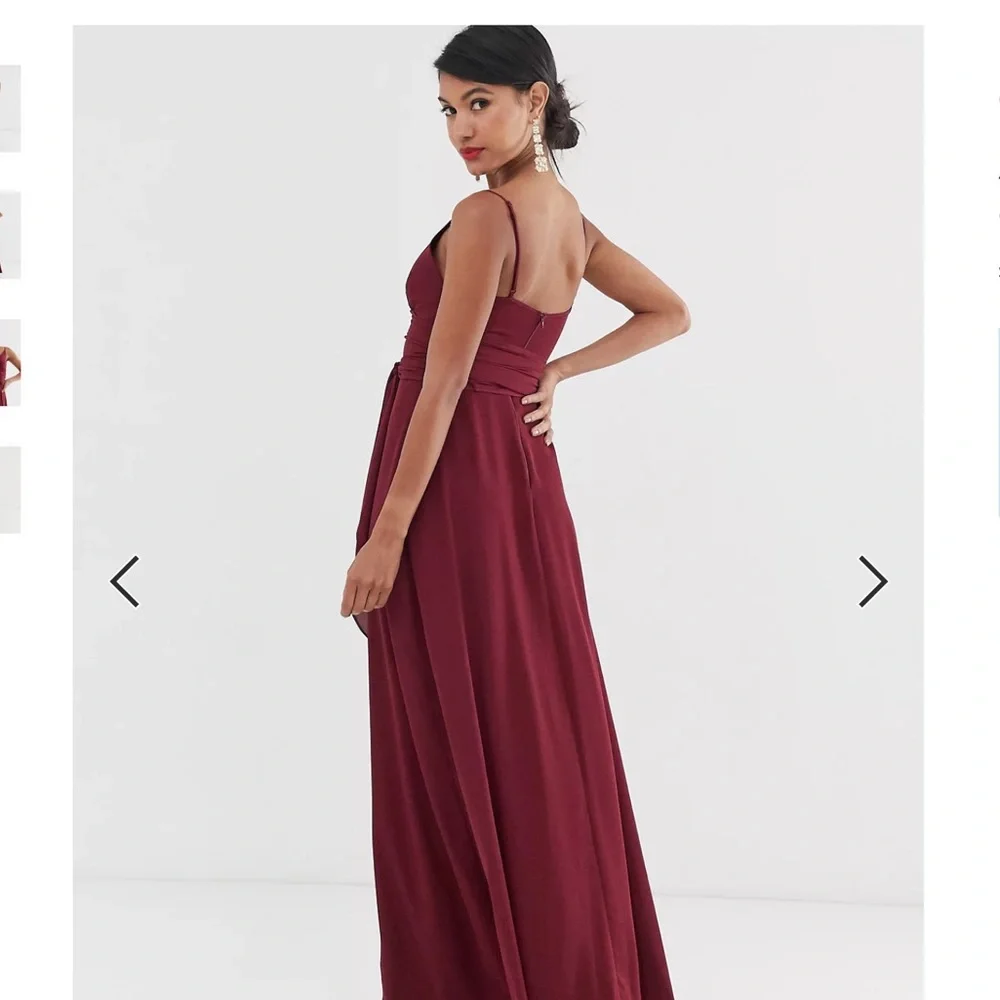 ASOS DESIGN cami wrap maxi dress with tie waist - Picture 4 of 7